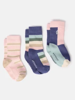 Clearance Joules Girls' Neat Feet 3 Pack Socks Multi