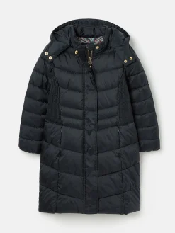 Best Joules Girls' Pembury Navy Blue Showerproof Padded Coat with Hood NavyBlue