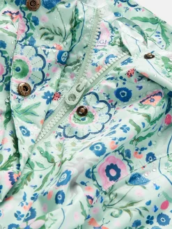 Discount Joules Girls' Rainford Green Floral Waterproof Packable Raincoat With Hood GreenFloral