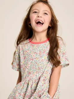 Joules Girls' Skye Multi Print Jersey T-Shirt Dress MultiPrint