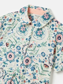 Sale Joules Girls' Summer Pink / Green Textured Shirt Dress