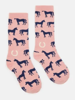 Online Joules Girls' Warmly Super Soft Socks Pink/Blue