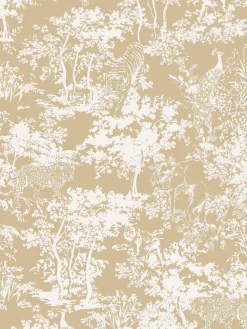 Joules Animal Forest Print 10M Wallpaper Gold