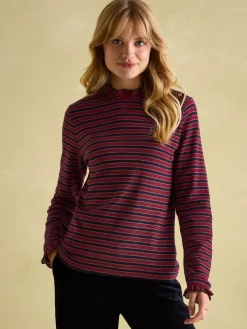 Sale Joules Grace Long Sleeve Jersey Top Burgundy