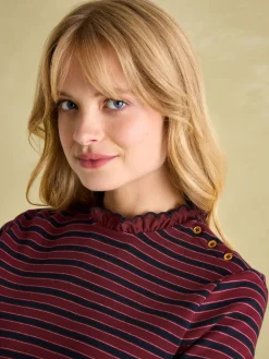 Sale Joules Grace Long Sleeve Jersey Top Burgundy