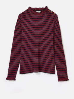 Sale Joules Grace Long Sleeve Jersey Top Burgundy