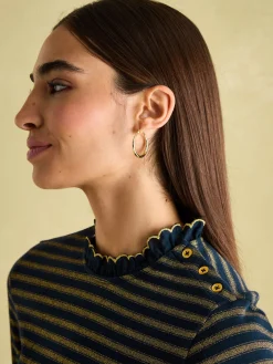 Best Joules Grace Navy sparkle Long Sleeve Jersey Top Navysparkle