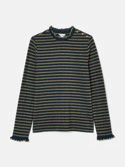 Best Joules Grace Navy sparkle Long Sleeve Jersey Top Navysparkle