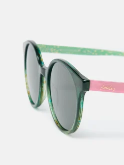 Online Joules Green Floral Round Rimmed Sunglasses GreenFloral
