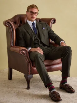 Hot Joules Slim Fit Texture Suit Jacket Green