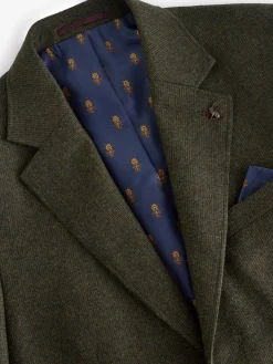 Hot Joules Slim Fit Texture Suit Jacket Green