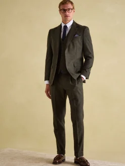 Hot Joules Slim Fit Texture Suit Waistcoat Green