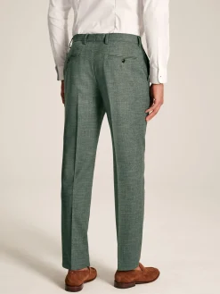 New Joules Slim Textured Suit Trousers Green