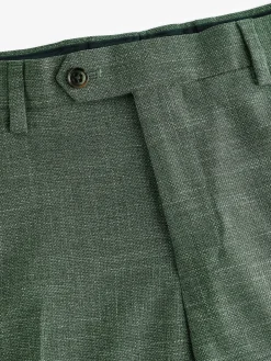 New Joules Slim Textured Suit Trousers Green