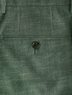 New Joules Slim Textured Suit Trousers Green