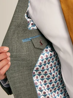 Hot Joules Slim Textured Suit Jacket Green