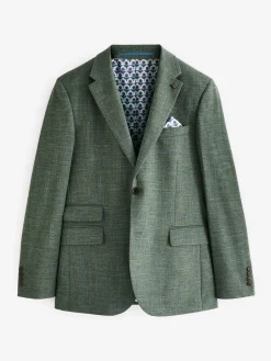 Hot Joules Slim Textured Suit Jacket Green