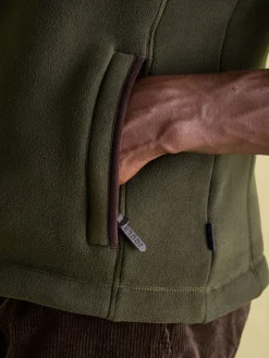 Outlet Joules field Full Zip Fleece Gilet Green