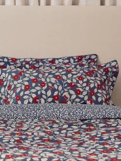 Sale Joules Grove Floral Set of 2 100% Cotton Standard Pillowcases Blue