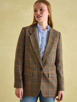Discount Joules Hackmore Relaxed Fit Wool Blend Tweed Blazer Check