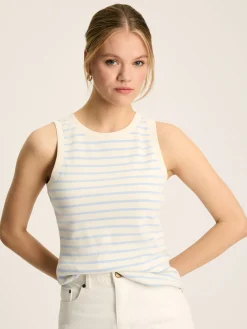 Hot Joules Harbour Cream & Blue Striped Jersey Vest Cream&BlueStriped