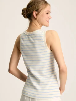 Hot Joules Harbour Cream & Blue Striped Jersey Vest Cream&BlueStriped