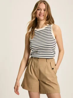Joules Harbour Cream & Navy Striped Jersey Vest Cream&NavyStriped