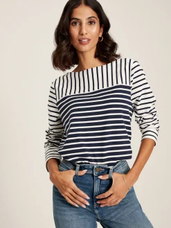 Hot Joules Harbour Navy Hotchpotch Long Sleeve Breton Top NavyHotchpotch
