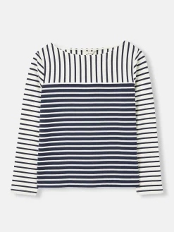 Hot Joules Harbour Navy Hotchpotch Long Sleeve Breton Top NavyHotchpotch