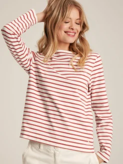 Best Joules Harbour Pink Striped Long Sleeve Breton Top PinkStriped