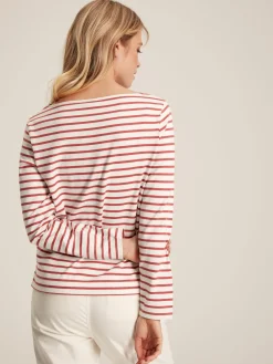 Best Joules Harbour Pink Striped Long Sleeve Breton Top PinkStriped