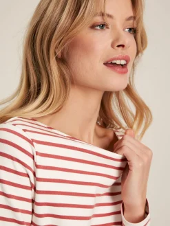 Best Joules Harbour Pink Striped Long Sleeve Breton Top PinkStriped