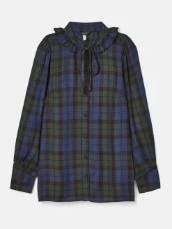 Discount Joules Harper Black Check Pussybow Tie Blouse BlackCheck