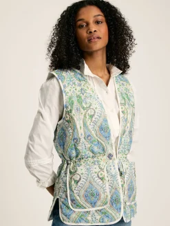 Discount Joules Hatfield Blue Paisley Cotton Quilted Gilet BluePaisley