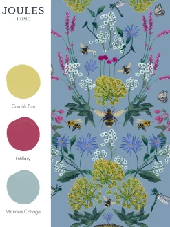 New Joules Haze Blue Perfect Pollinators 10M Wallpaper HazeBlue