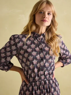 New Joules Hazel Navy and Pink Jersey Shirt Dress NavyandPink