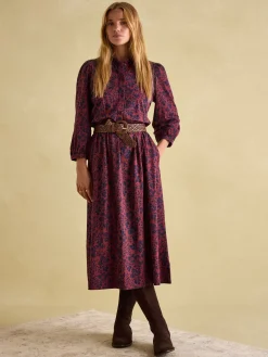 Hot Joules Hazel Red and Navy Jersey Shirt Dress RedandNavy