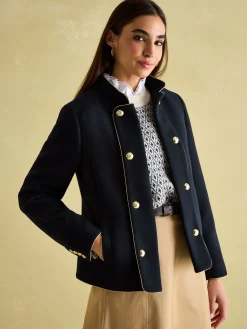 Outlet Joules Hazelmere Wool Blend Band Jacket Navy