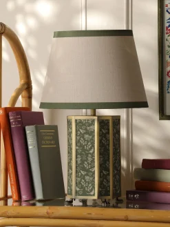 Sale Joules Helmingham Green Printed Claw Foot Table Lamp GreenPrinted