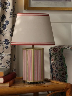 Hot Joules Helmingham Red Stripe Claw Foot Table Lamp RedStripe