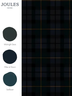 Hot Joules Heritage Blue Rothero Check 10M Wallpaper HeritageBlue