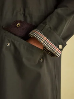 Online Joules Highbridge Khaki Green Waterproof Longline Coat with Hood KhakiGreen