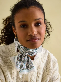 Best Joules Highgrove Skinny Printed Scarf Green