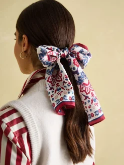 New Joules Highgrove Skinny Printed Scarf Multi
