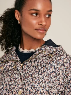 Sale Joules Holkham Ditsy Floral Waterproof Packable Raincoat With Hood DitsyFloral