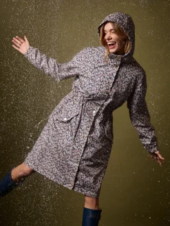 Sale Joules Holkham Ditsy Floral Waterproof Packable Raincoat With Hood DitsyFloral