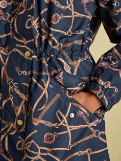 New Joules Holkham Navy Blue Bridle Waterproof Packable Raincoat With Hood NavyBlueBridle