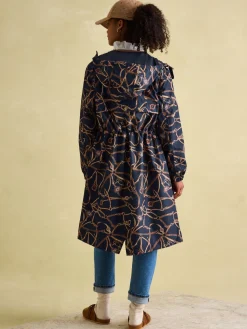 New Joules Holkham Navy Blue Bridle Waterproof Packable Raincoat With Hood NavyBlueBridle