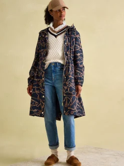 New Joules Holkham Navy Blue Bridle Waterproof Packable Raincoat With Hood NavyBlueBridle