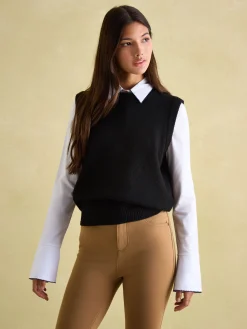 Discount Joules Holly Regular Fit Knitted Vest Black